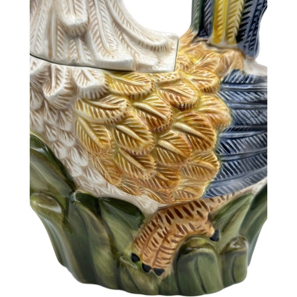 Vintage Jay Imports Rooster Teapot Hand Painted Farmhouse Kitchen Country Decor - Picture 4 of 9